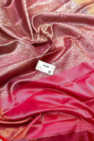 Baby Pink Tissue Silk Banarasi Saree
