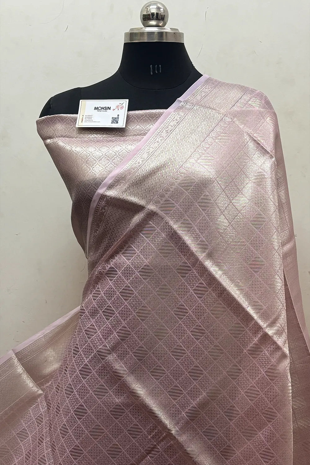 Baby Pink Tissue Silk Banarasi Saree