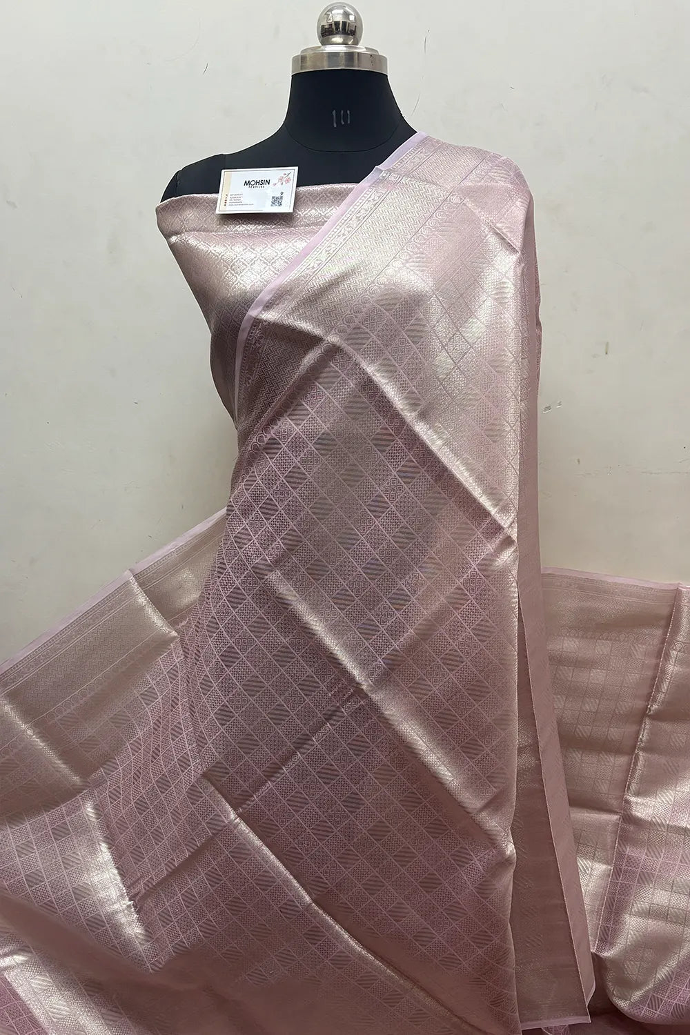 Baby Pink Tissue Silk Banarasi Saree