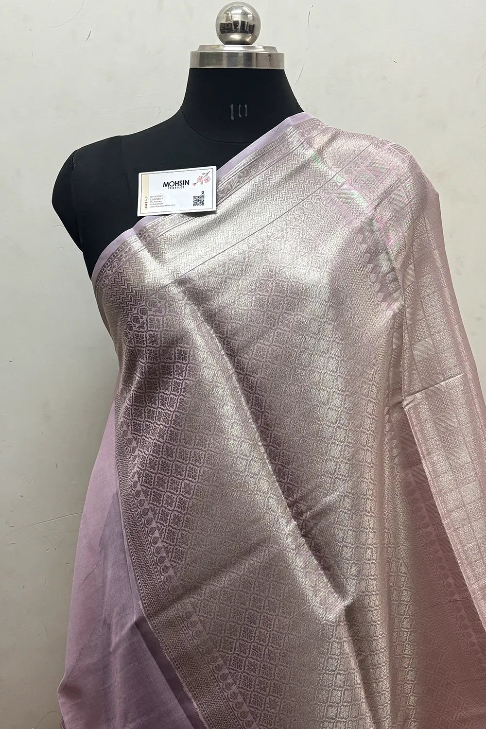 Baby Pink Tissue Silk Banarasi Saree