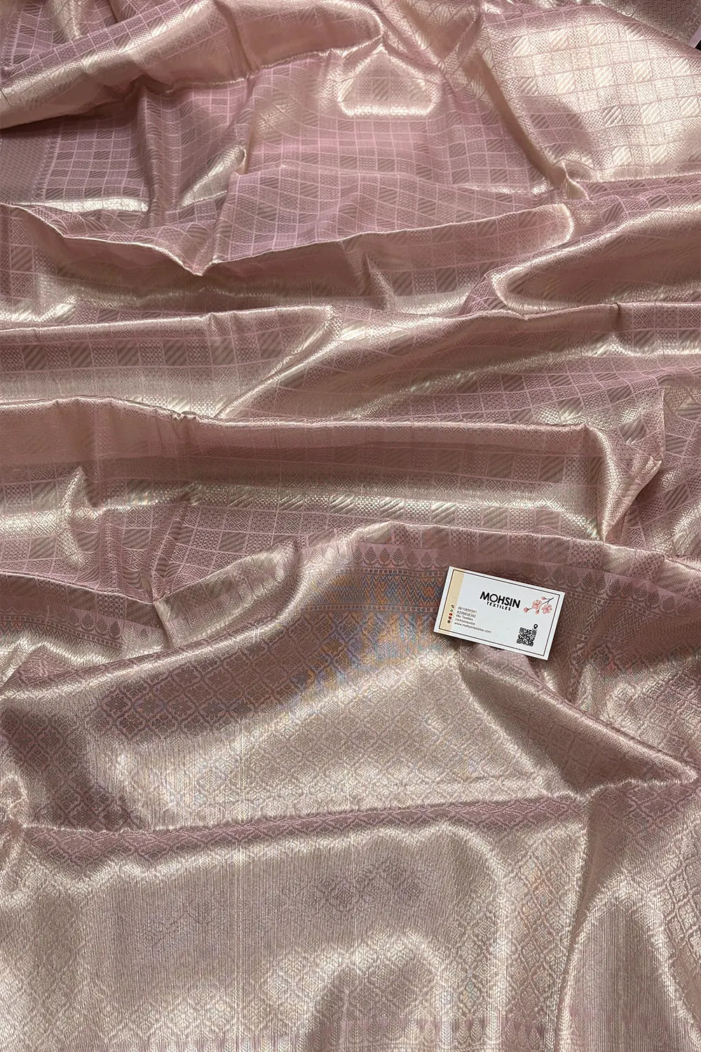 Baby Pink Tissue Silk Banarasi Saree