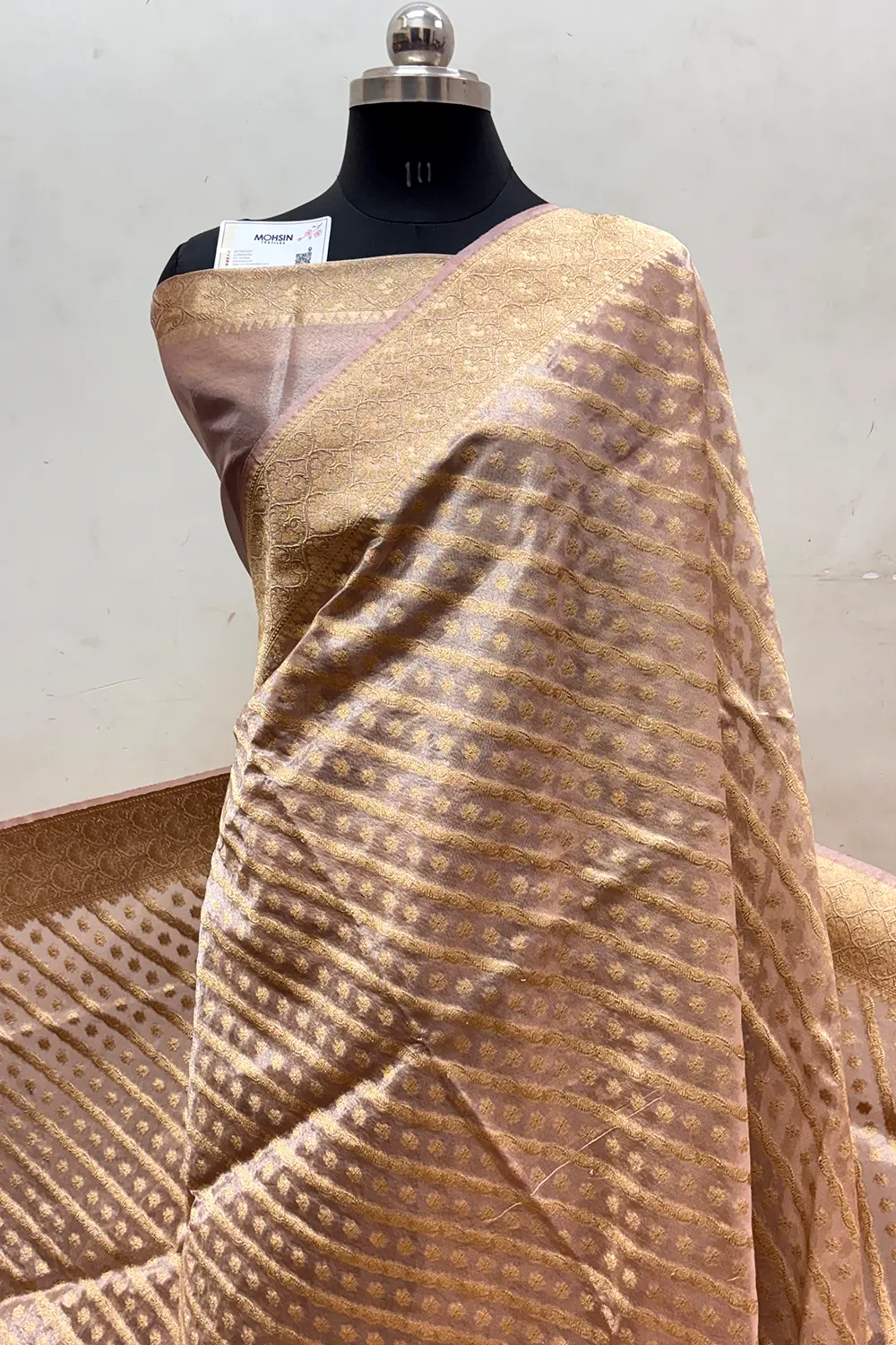 Baby Pink Tissue Silk Banarasi Saree
