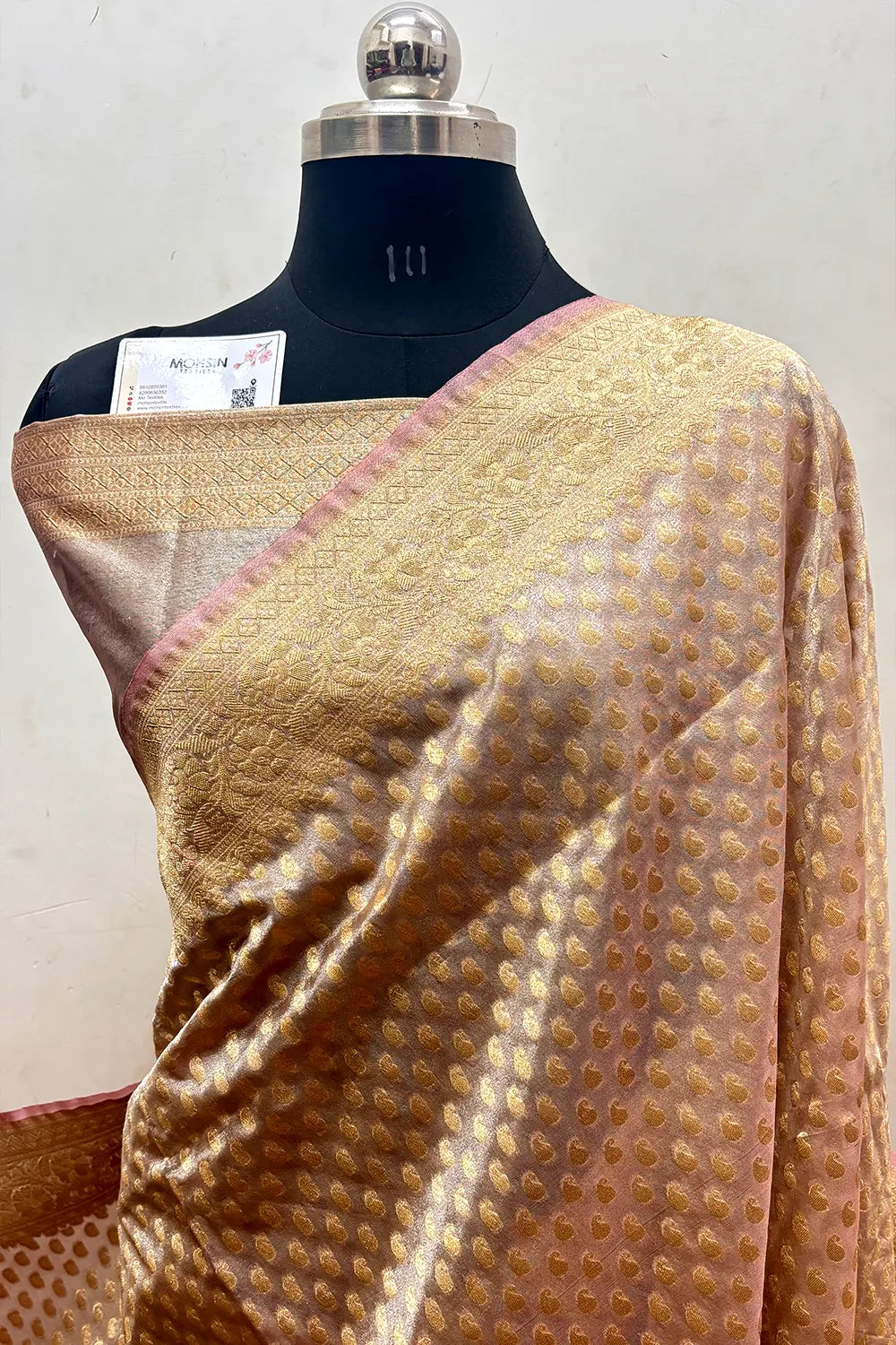 Baby Pink Tissue Silk Banarasi Saree