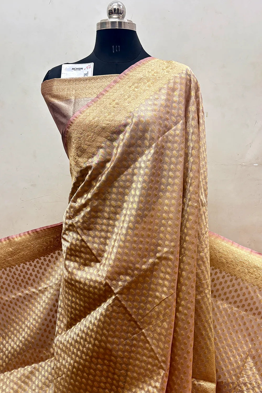 Baby Pink Tissue Silk Banarasi Saree