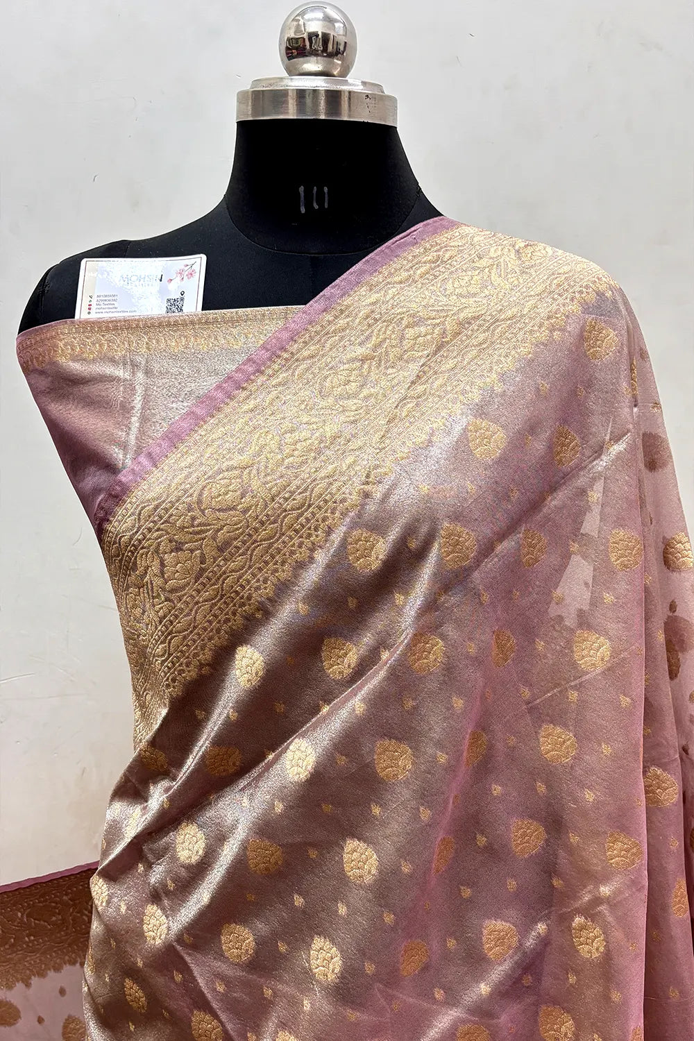 Baby Pink Tissue Silk Banarasi Saree