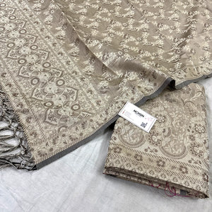 Beige Angoori Jaal Cotton Silk Banarasi Suit
