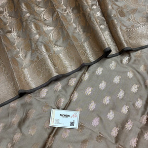 Beige Godzilla Semi Katan Silk Banarasi Suit