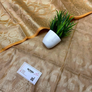 Beige Kalgha Jaal Banarasi Silk Suit