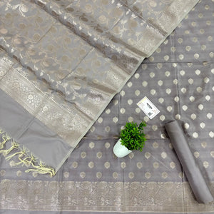 Beige Kiyari Satin Silk Banarasi Suit