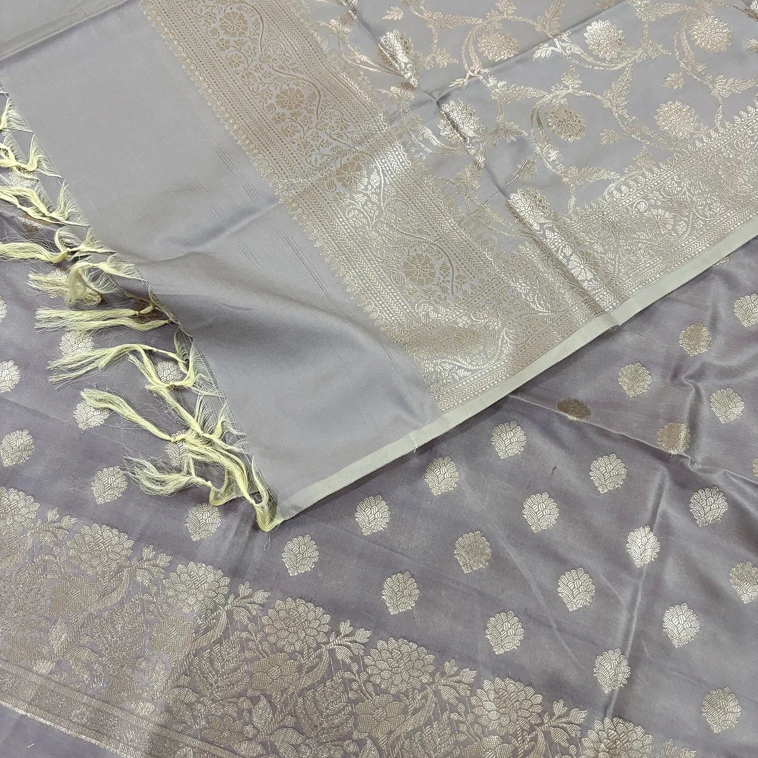 Beige Kiyari Satin Silk Banarasi Suit