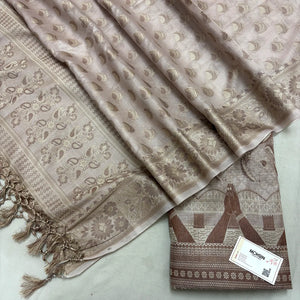 Beige Namo Ghat Cotton Silk Banarasi Suit