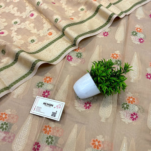 Beige Resham Banarasi Silk Suit