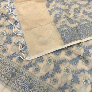 Beige Resham Banarasi Silk Suit