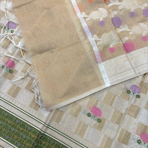 Beige Resham Banarasi Silk Suit