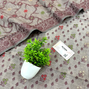 Beige Resham Banarasi Silk Suit