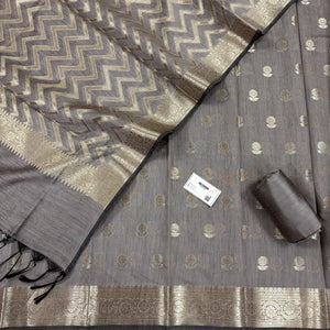 Beige Resham Banarasi Silk Suit