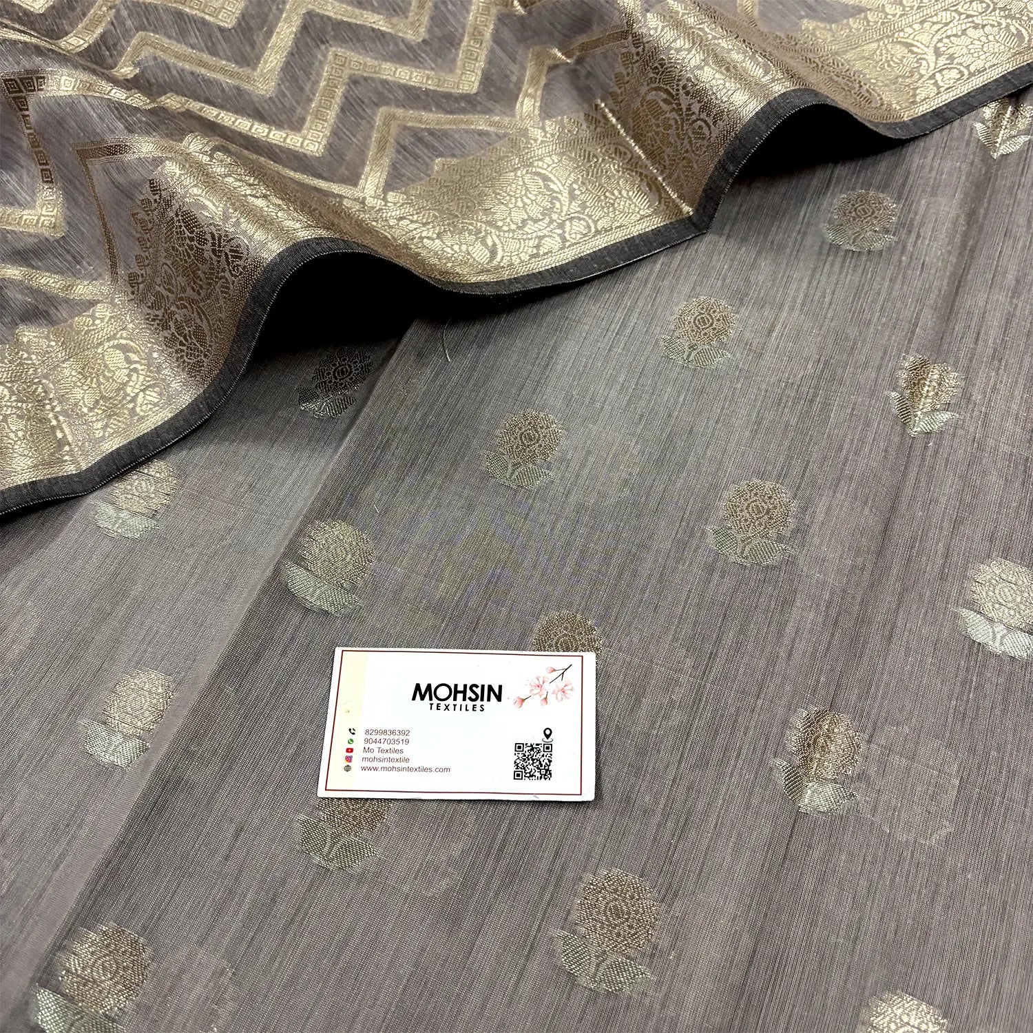 Beige Resham Banarasi Silk Suit