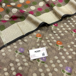 Beige Resham Banarasi Silk Suit