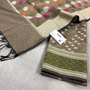 Beige Resham Banarasi Silk Suit