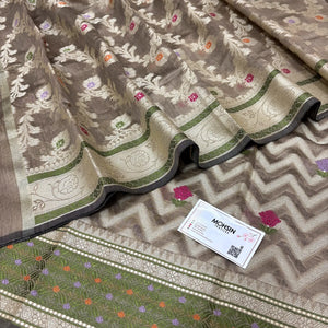 Beige Resham Banarasi Silk Suit