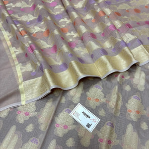 Beige Resham Banarasi Silk Suit