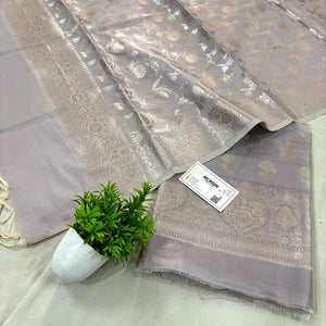 Beige Singhasan Vilas Satin Silk Banarasi Suit