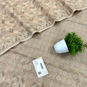 Beige Surahi Tree Cotton Silk Banarasi Suit
