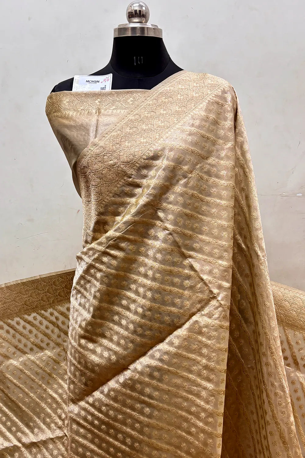 Beige Tissue Silk Banarasi Saree