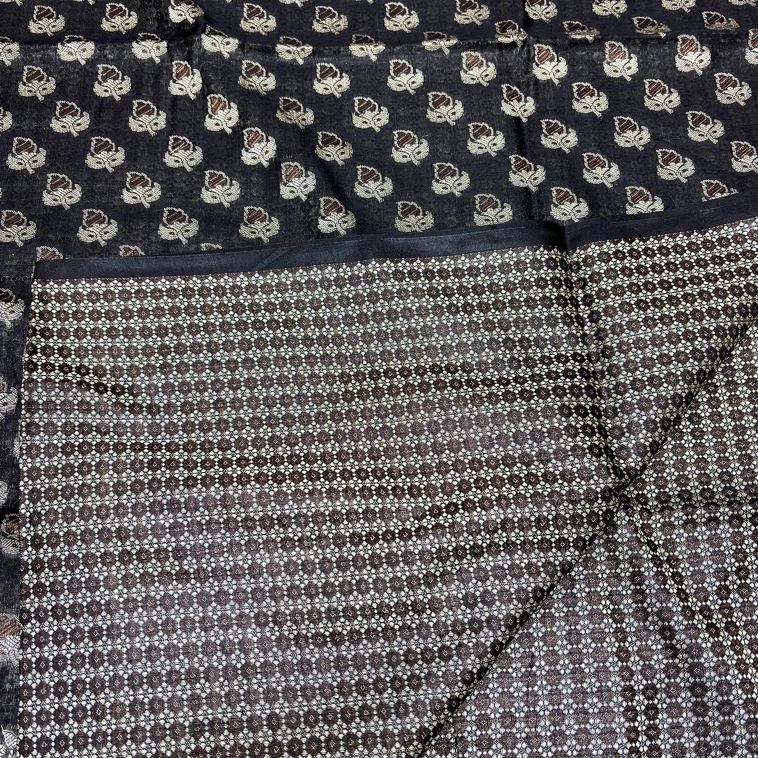 Black Angoori Buti Cotton Silk Banarasi Suit