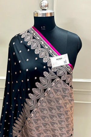 Black Jadi Buti Katan Silk Banarasi Saree