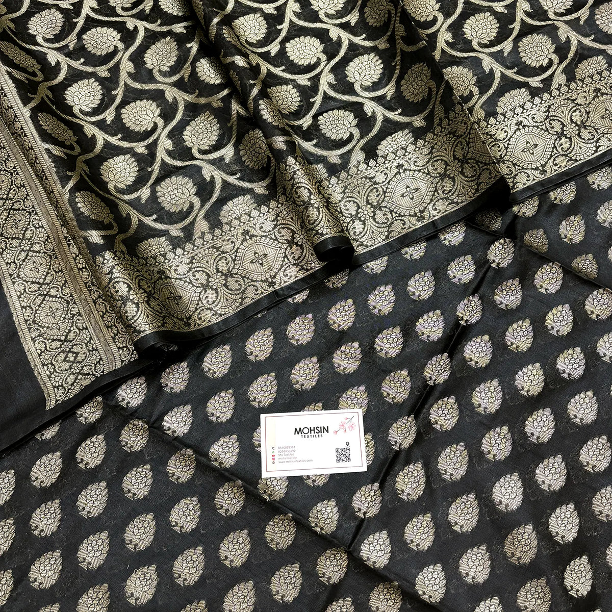 Black Kashi Sunrise Banarasi Silk Suit