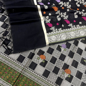 Black Resham Banarasi Silk Suit