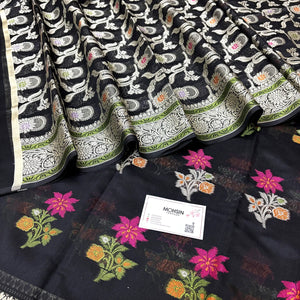 Black Resham Banarasi Silk Suit
