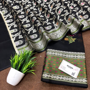 Black Resham Banarasi Silk Suit