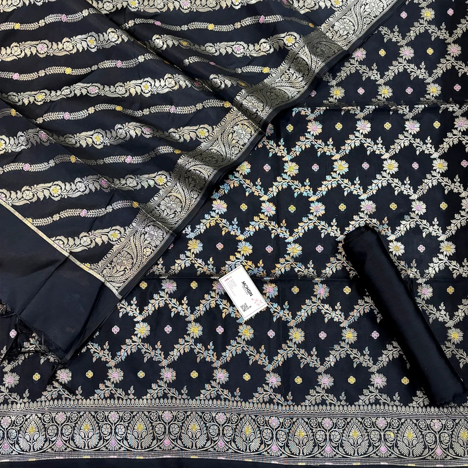 Black Resham Banarasi Silk Suit