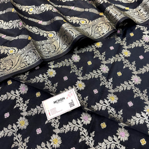 Black Resham Banarasi Silk Suit