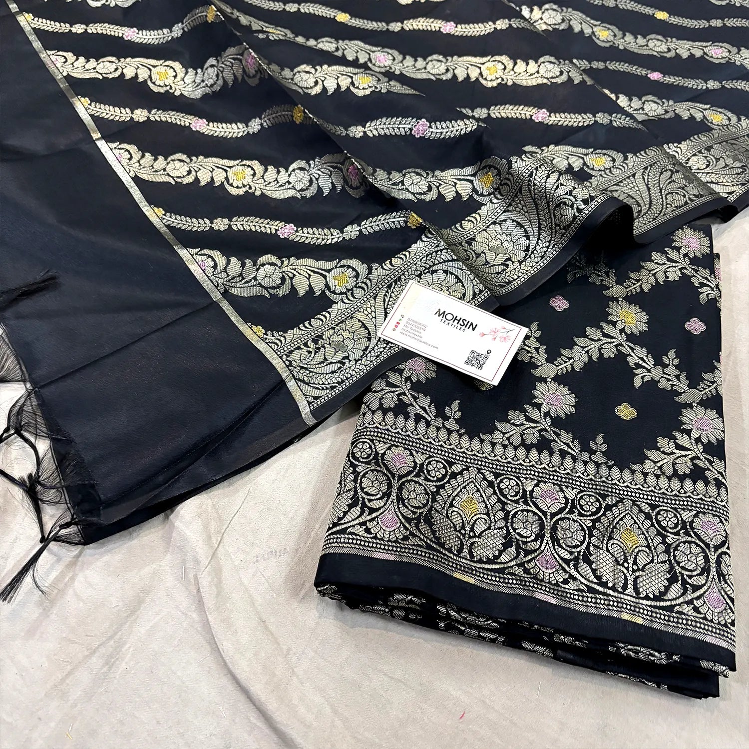 Black Resham Banarasi Silk Suit