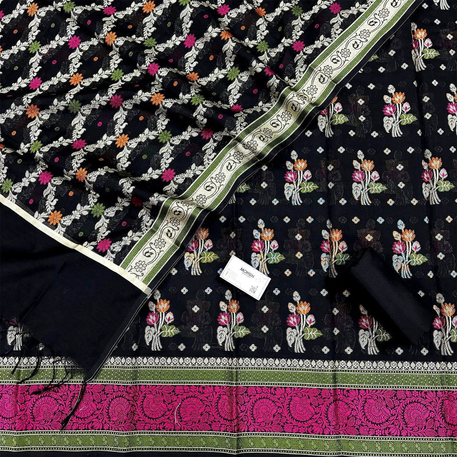 Black Resham Banarasi Silk Suit