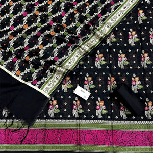 Black Resham Banarasi Silk Suit