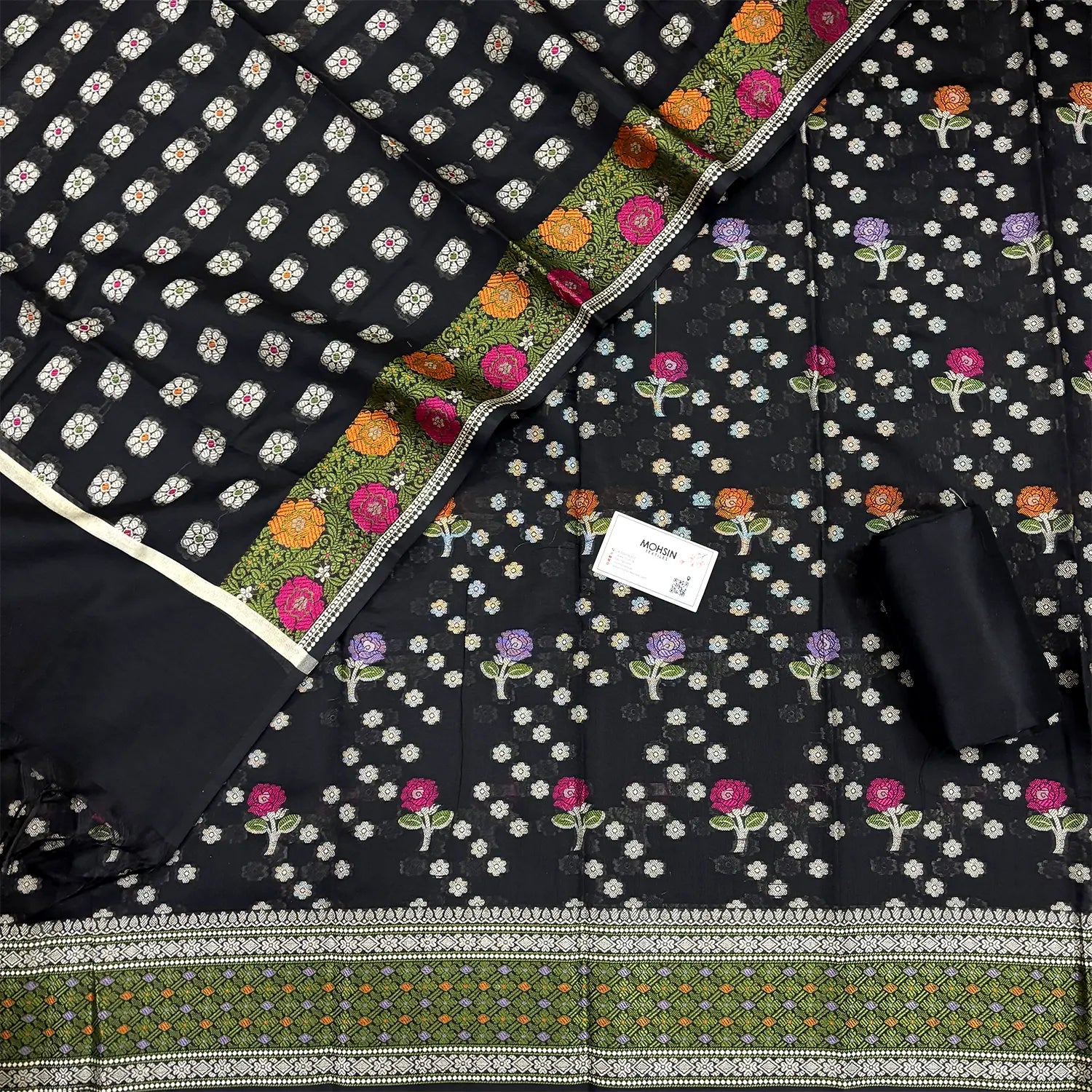 Black Resham Banarasi Silk Suit