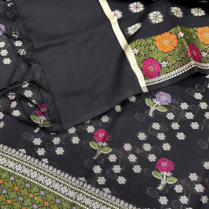 Black Resham Banarasi Silk Suit