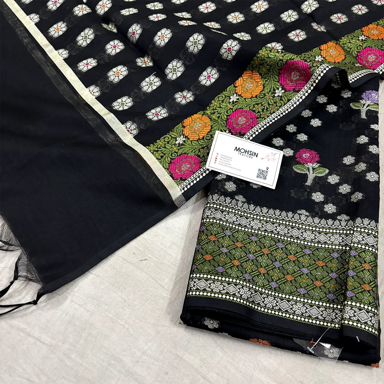 Black Resham Banarasi Silk Suit