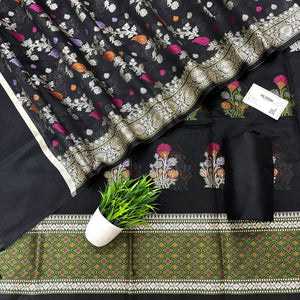 Black Resham Banarasi Silk Suit