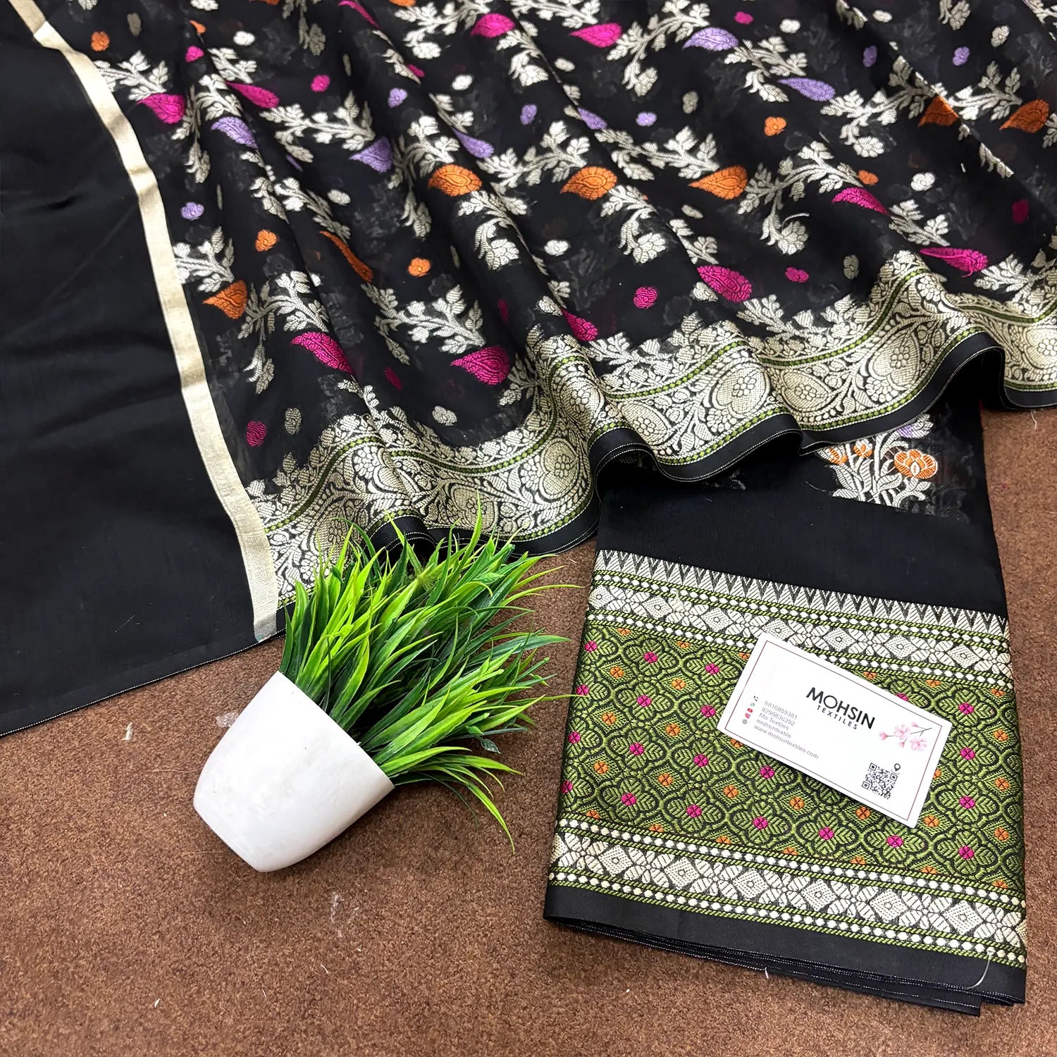 Black Resham Banarasi Silk Suit
