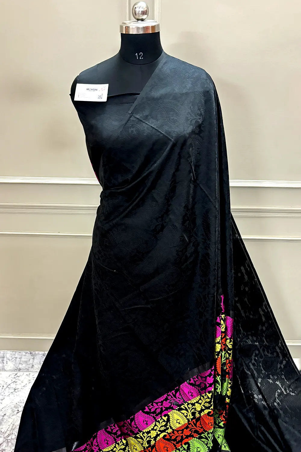 Black Resham Silk Banarasi Saree