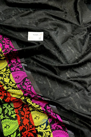 Black Resham Silk Banarasi Saree