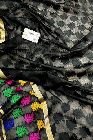 Black Resham Silk Banarasi Saree