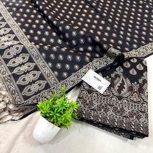 Black Surahi Buti Cotton Silk Banarasi Suit 