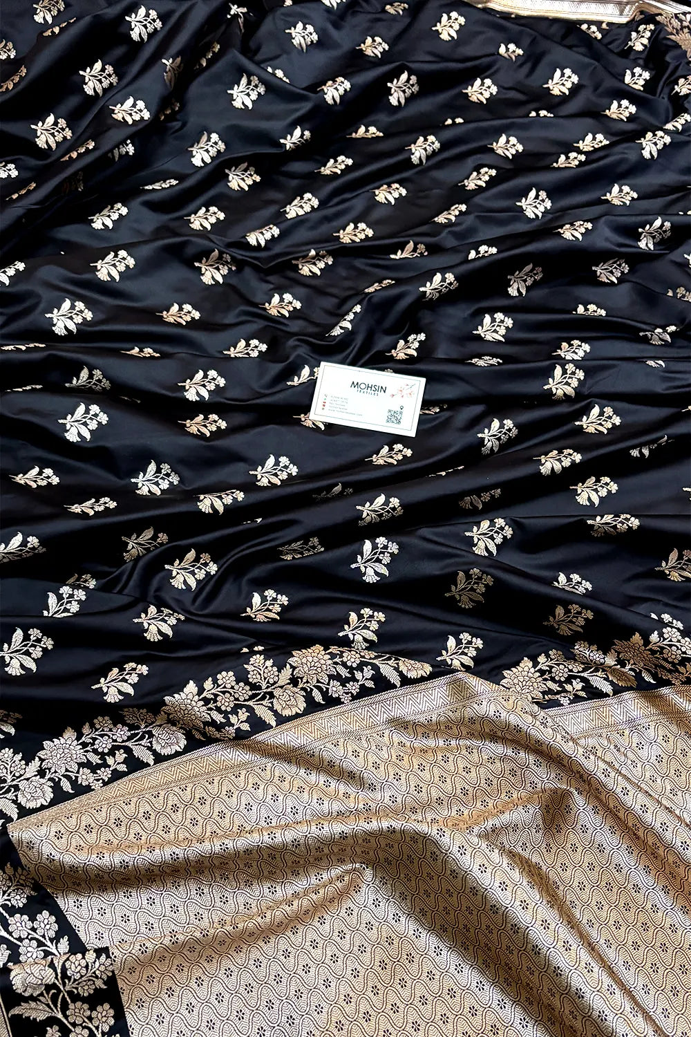 Black Zari Katan Silk Banarasi Saree