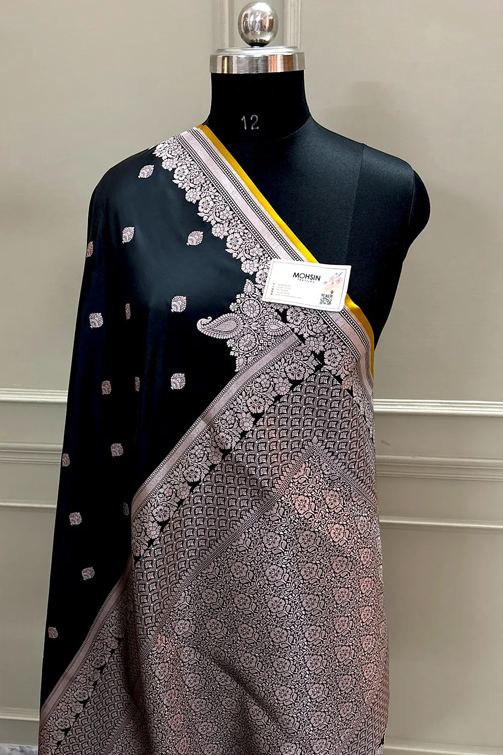Black Zari Katan Silk Banarasi Saree